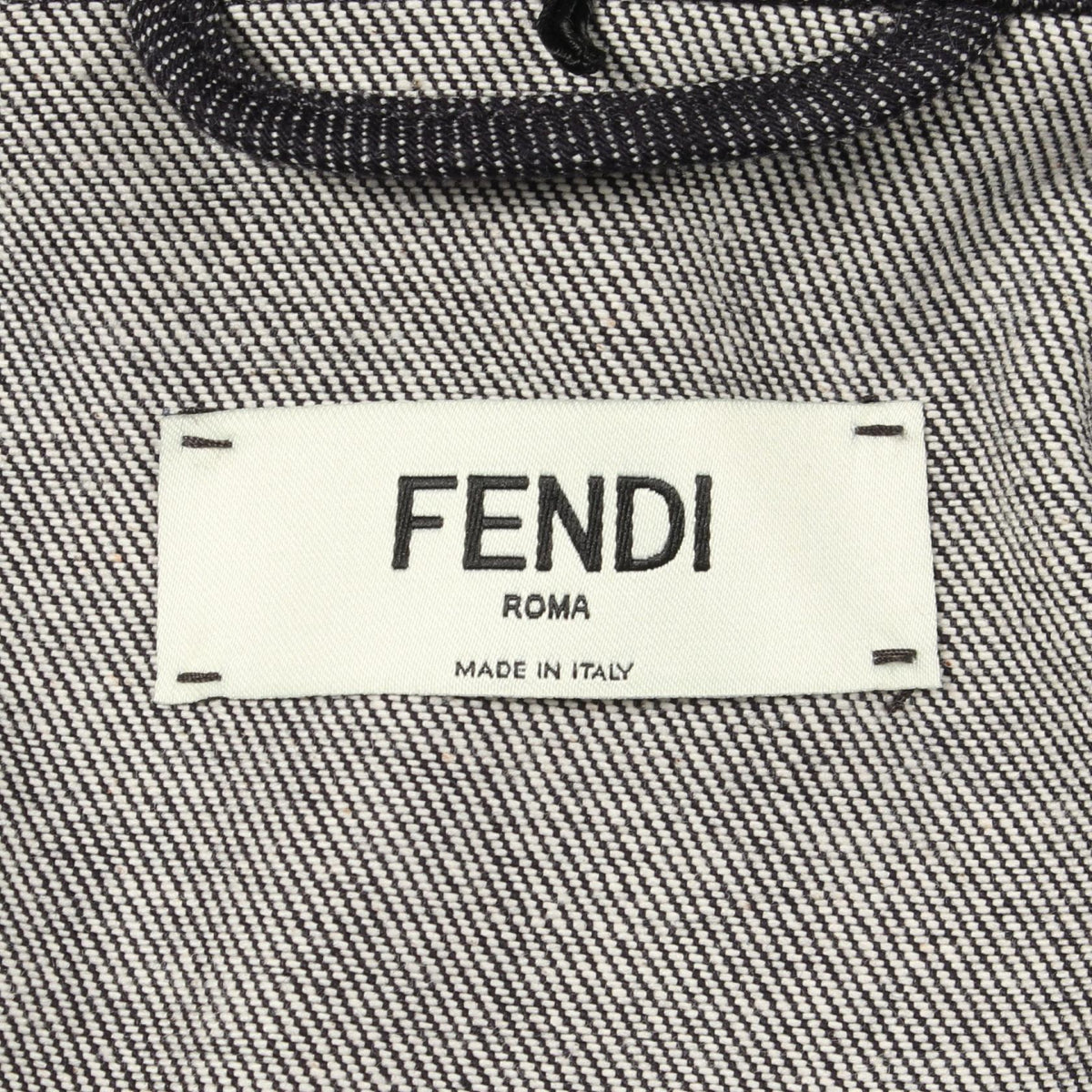 FENDI Zip-Up 3/4 Sleeve Denim Midi Dress Gray Cotton Size 38