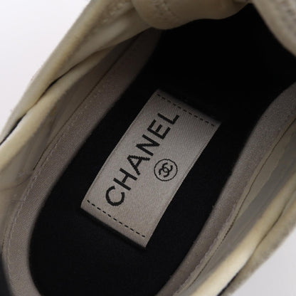 CHANEL Coco Mark Suede Fabric Sneakers Size 38
