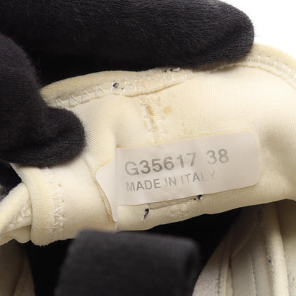 CHANEL Coco Mark Suede Fabric Sneakers Size 38