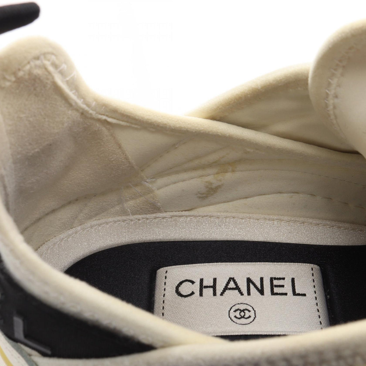CHANEL Coco Mark Suede Fabric Sneakers Size 38