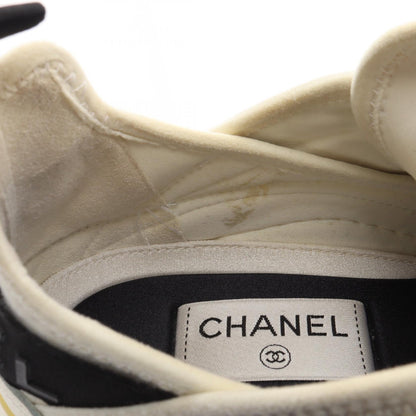 CHANEL Coco Mark Suede Fabric Sneakers Size 38