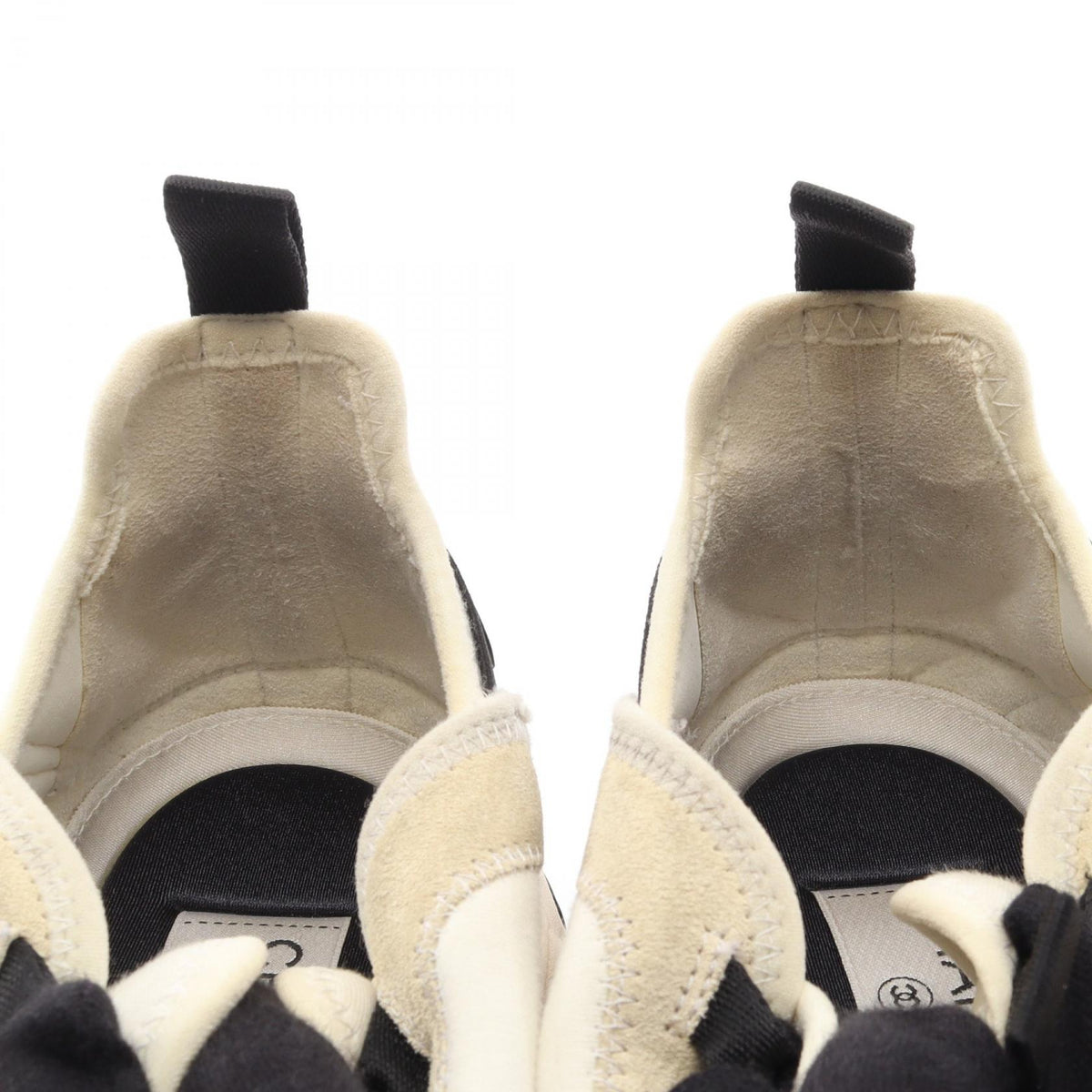 CHANEL Coco Mark Suede Fabric Sneakers Size 38