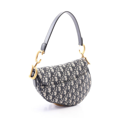 Dior Oblique Saddle Bag 2-Way Bag Beige
