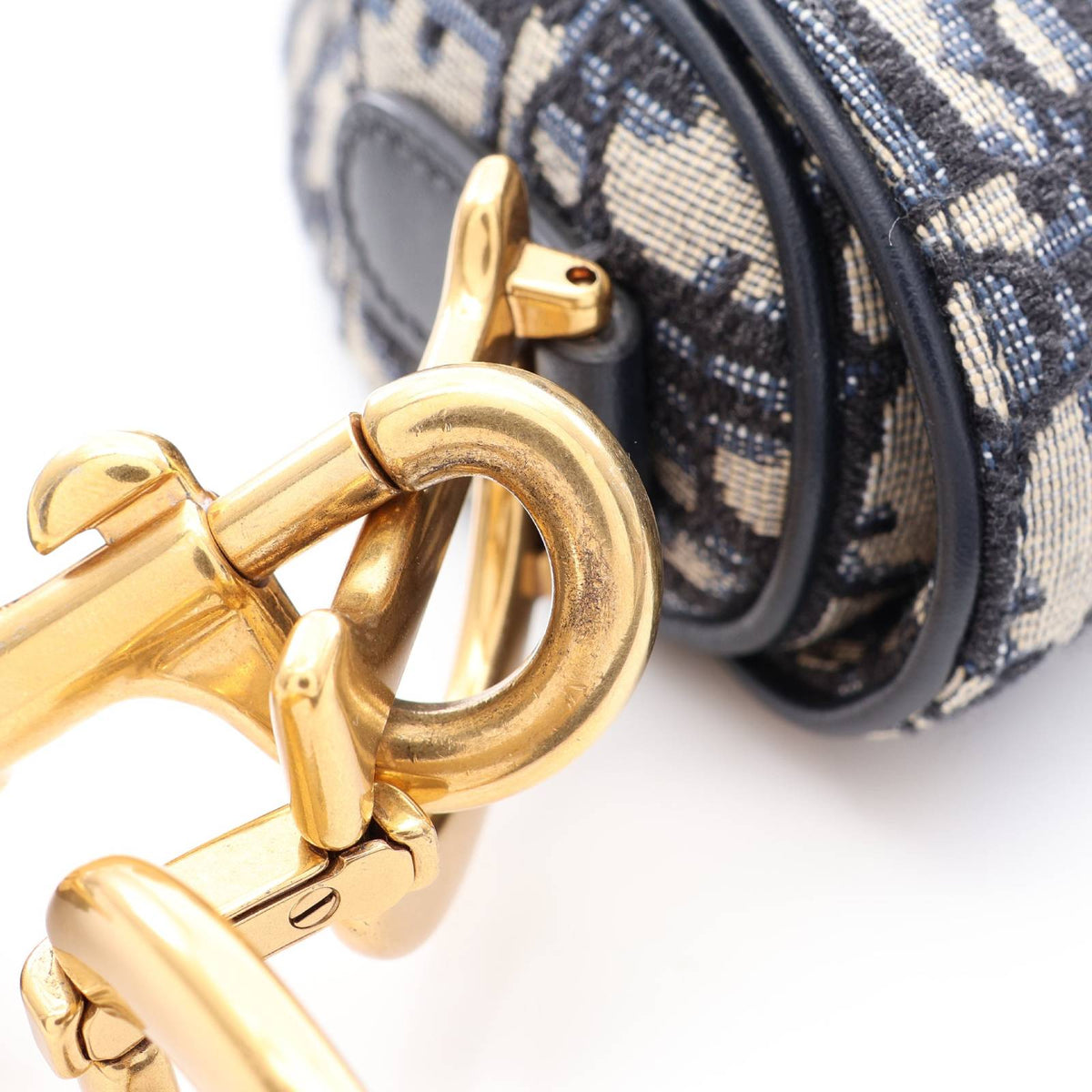 Dior Oblique Saddle Bag 2-Way Bag Beige