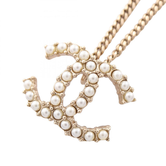 CHANEL D20K CC Mark Necklace Gold
