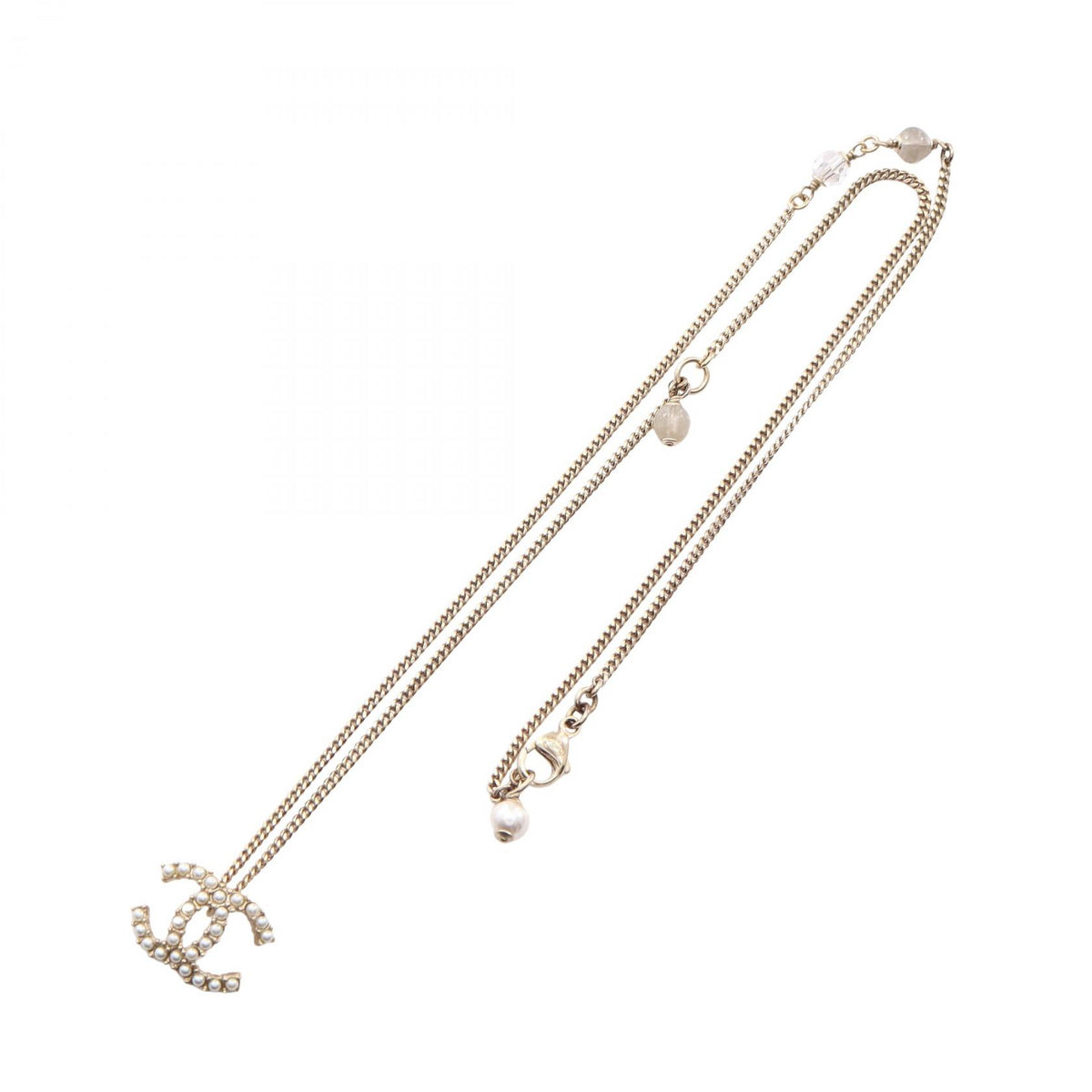 CHANEL D20K CC Mark Necklace Gold