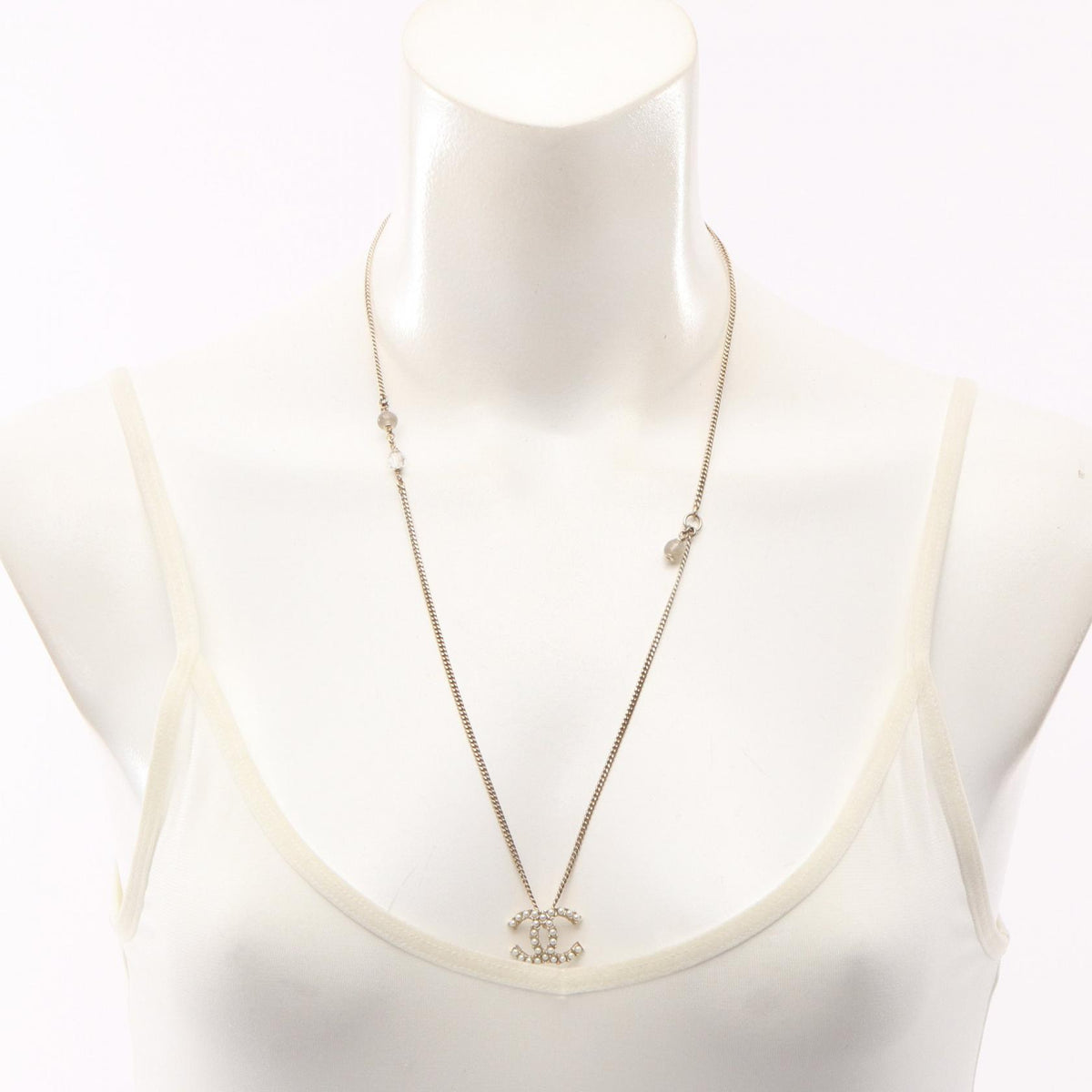 CHANEL D20K CC Mark Necklace Gold