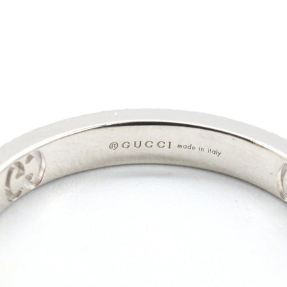 GUCCI Icon Heart 18K White Gold Diamond Ring Size JP 15