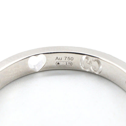 GUCCI Icon Heart 18K White Gold Diamond Ring Size JP 15