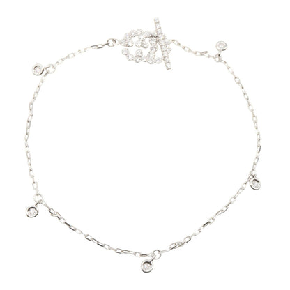 GUCCI GG Running Diamond K18WG Bracelet Size 17