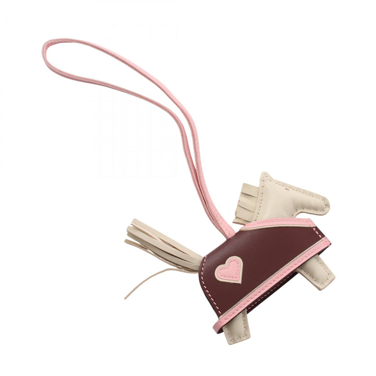 HERMES Beige Milo Lambskin Rodeo PM Charm