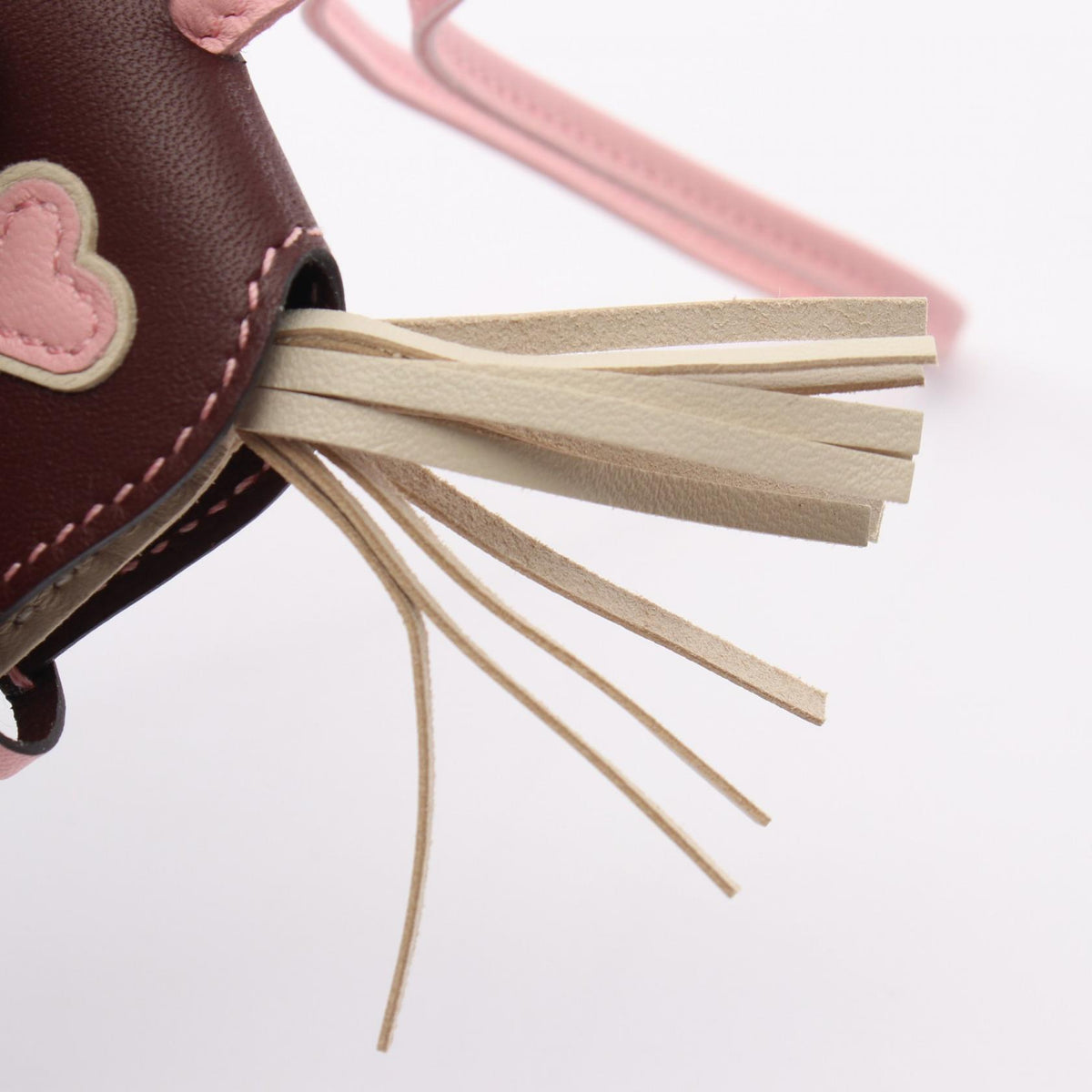 HERMES Beige Milo Lambskin Rodeo PM Charm
