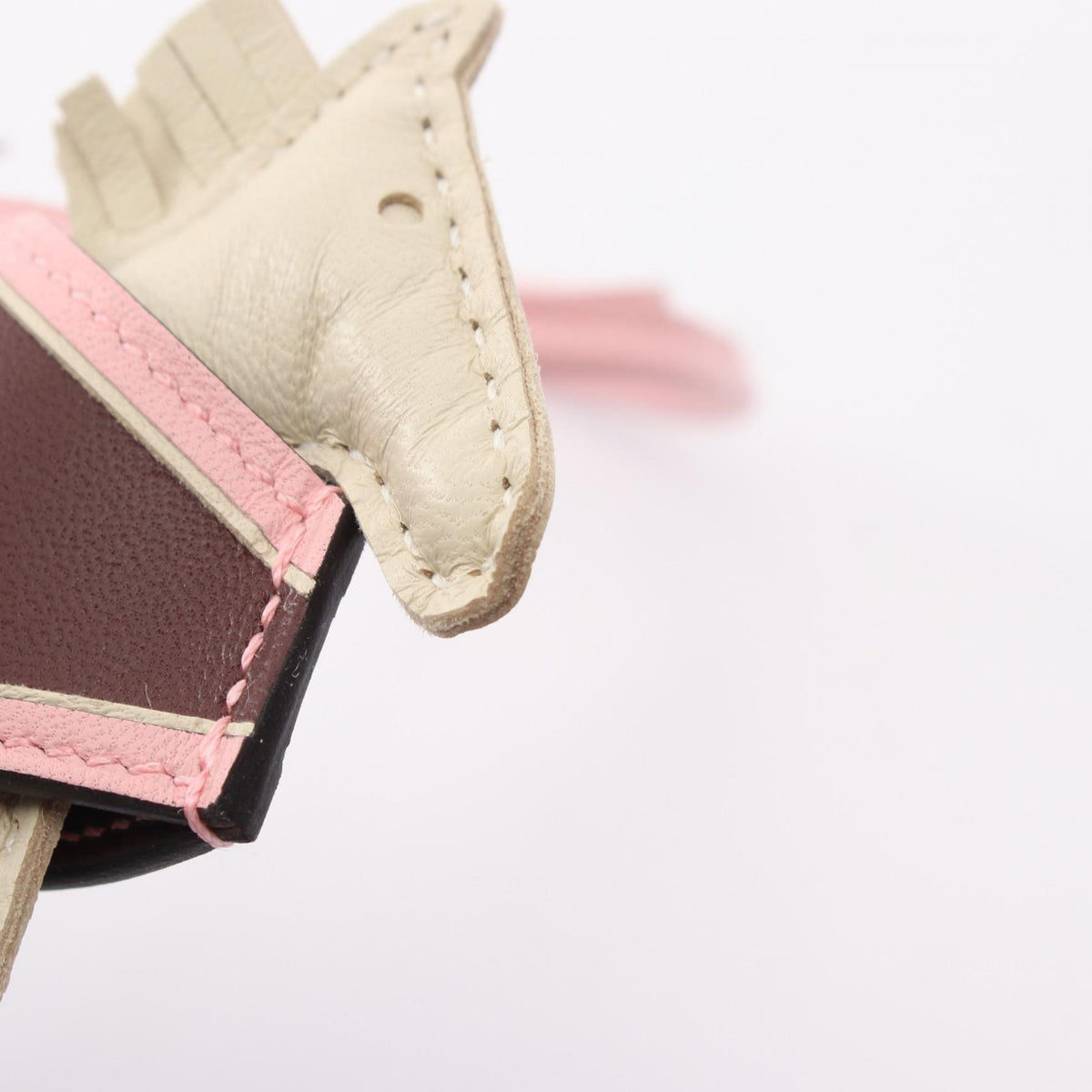 HERMES Beige Milo Lambskin Rodeo PM Charm