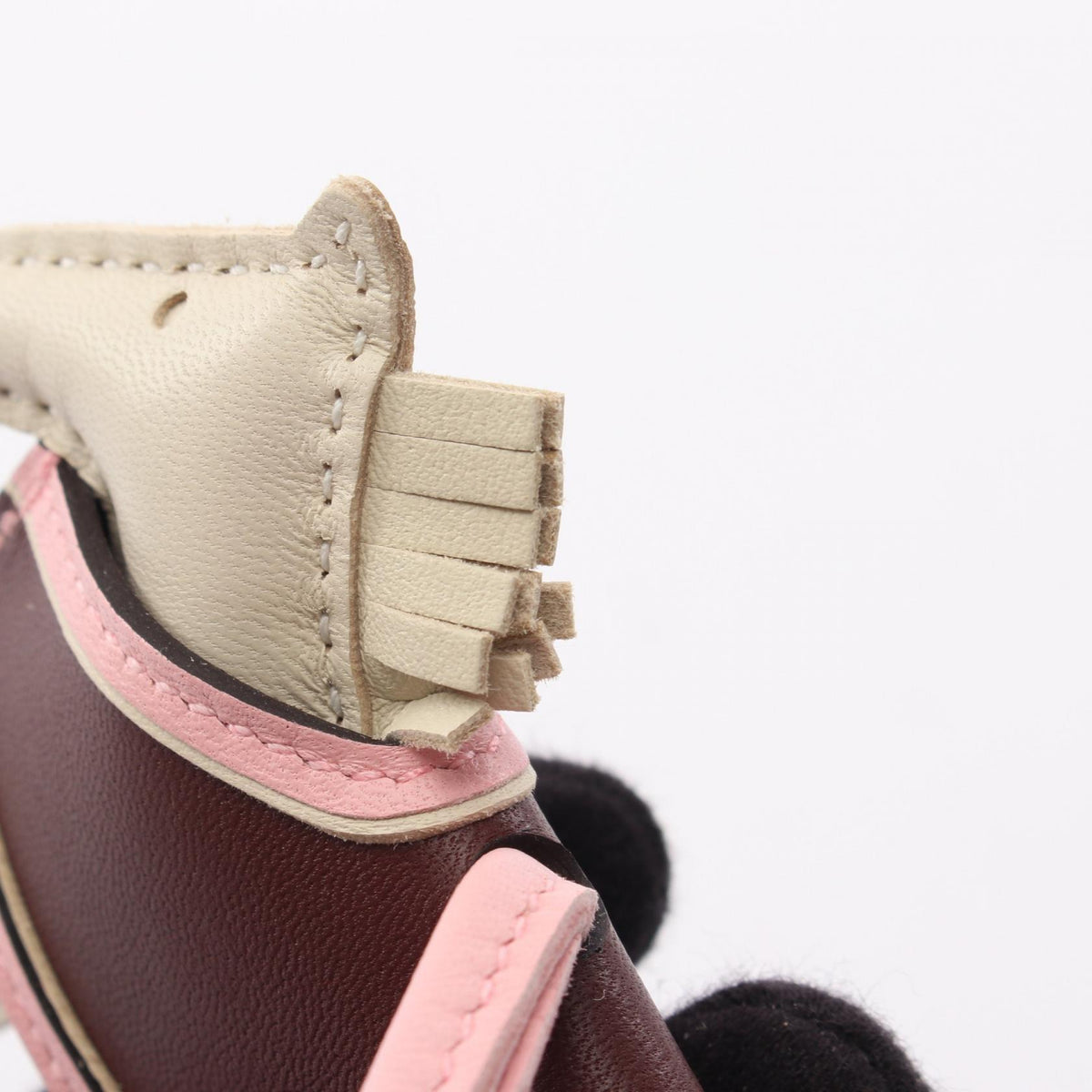 HERMES Beige Milo Lambskin Rodeo PM Charm