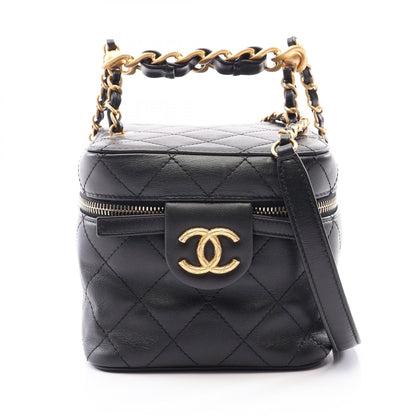 CHANEL Matelasse Lambskin 2-Way Bag Black
