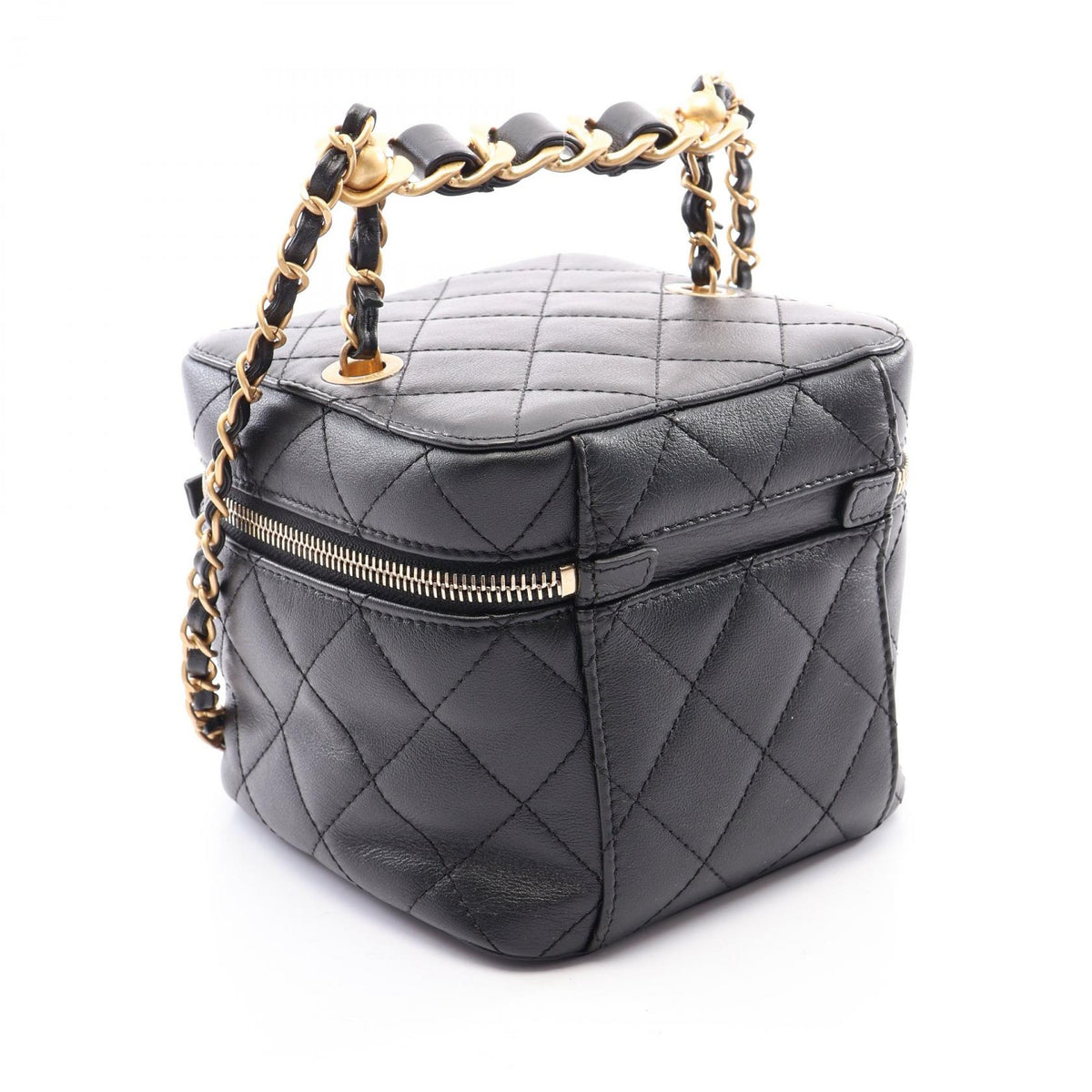 CHANEL Matelasse Lambskin 2-Way Bag Black