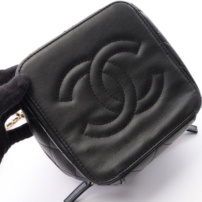 CHANEL Matelasse Lambskin 2-Way Bag Black