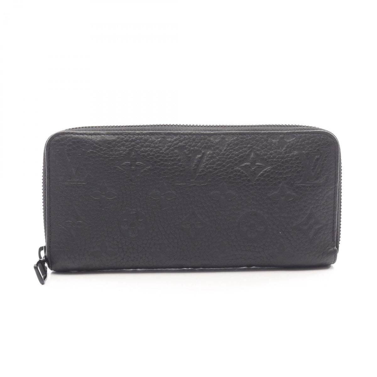 LOUIS VUITTON Zippy Wallet Horizontal Taillon Leather Black