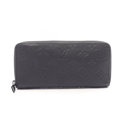 LOUIS VUITTON Zippy Wallet Horizontal Taillon Leather Black
