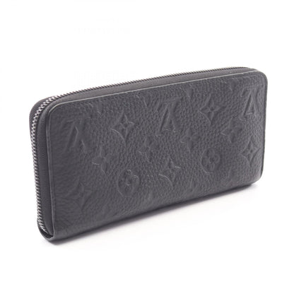 LOUIS VUITTON Zippy Wallet Horizontal Taillon Leather Black
