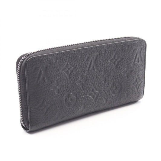 LOUIS VUITTON Zippy Wallet Horizontal Taillon Leather Black