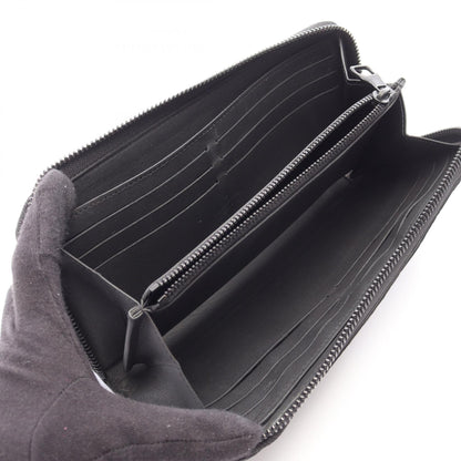 LOUIS VUITTON Zippy Wallet Horizontal Taillon Leather Black