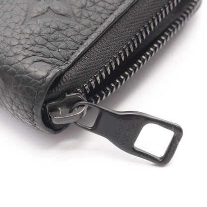 LOUIS VUITTON Zippy Wallet Horizontal Taillon Leather Black
