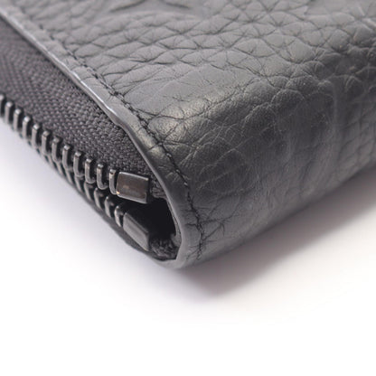 LOUIS VUITTON Zippy Wallet Horizontal Taillon Leather Black