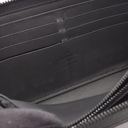 LOUIS VUITTON Zippy Wallet Horizontal Taillon Leather Black