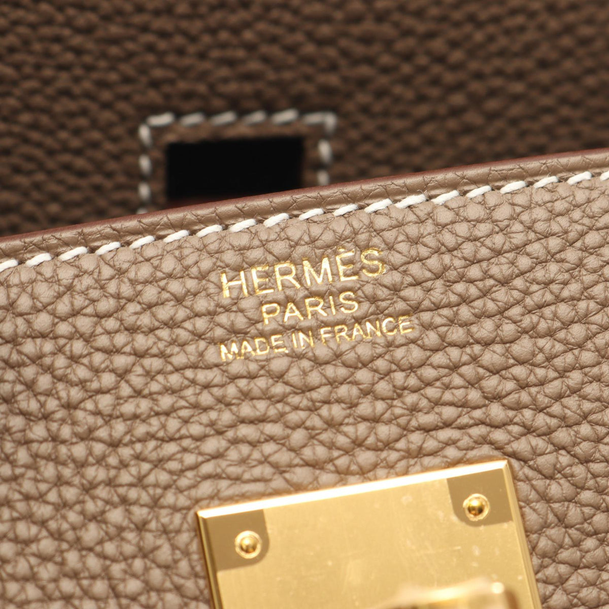 HERMES Birkin 30 Etoupe Togo Hardware Bag Gray