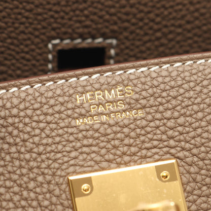 HERMES Birkin 30 Etoupe Togo Hardware Bag Gray
