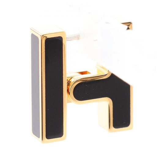 HERMES H Motif Single Gold Plated Earring Gold