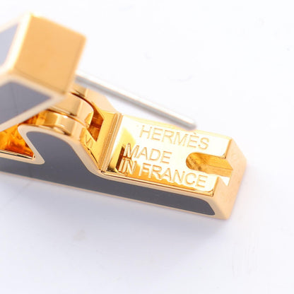 HERMES H Motif Single Gold Plated Earring Gold