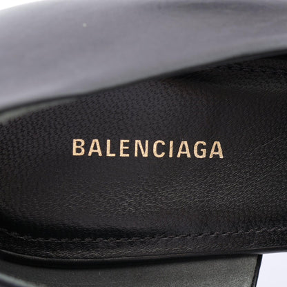 BALENCIAGA BB Logo Pointed Toe Leather Pumps Black Size 36