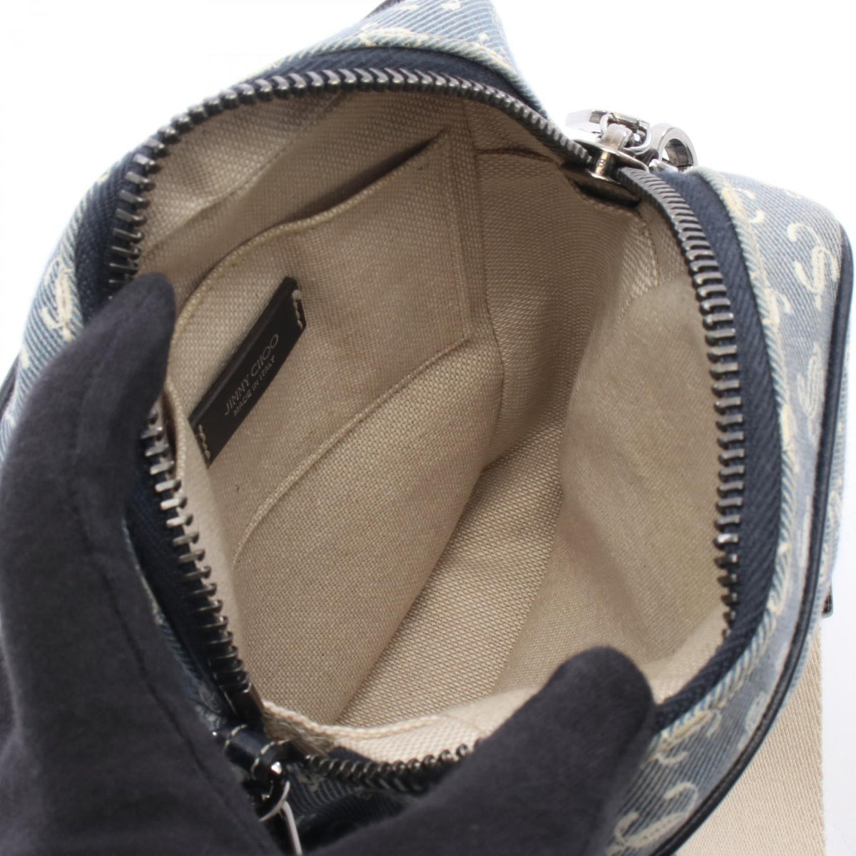JIMMY CHOO Kimi Camera Canvas Bag Blue