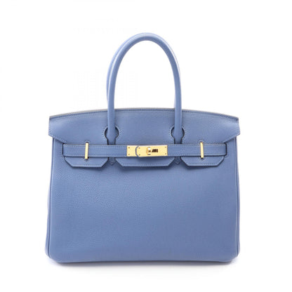 HERMES Birkin 30 Bleu Handbag Blue