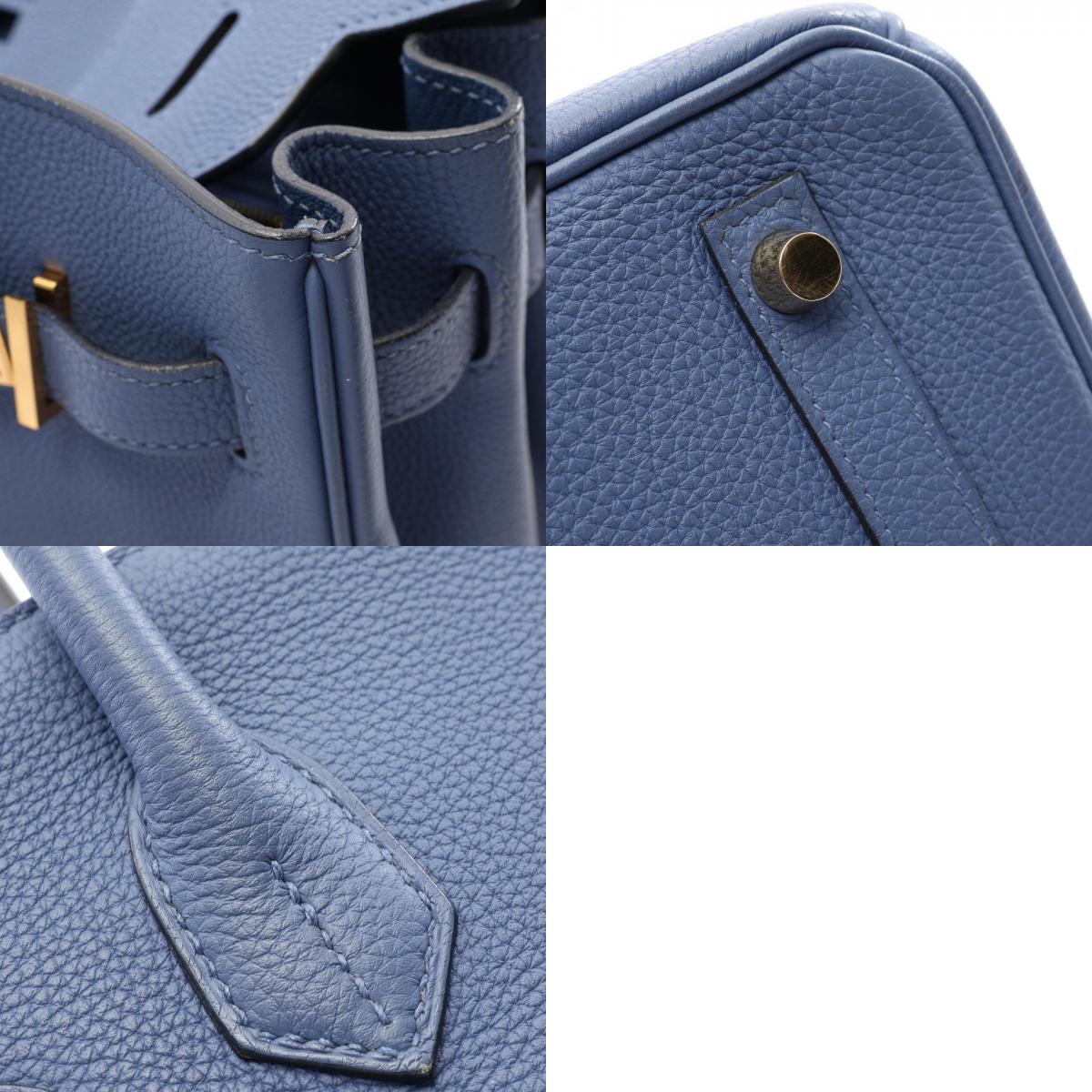 HERMES Birkin 30 Bleu Handbag Blue