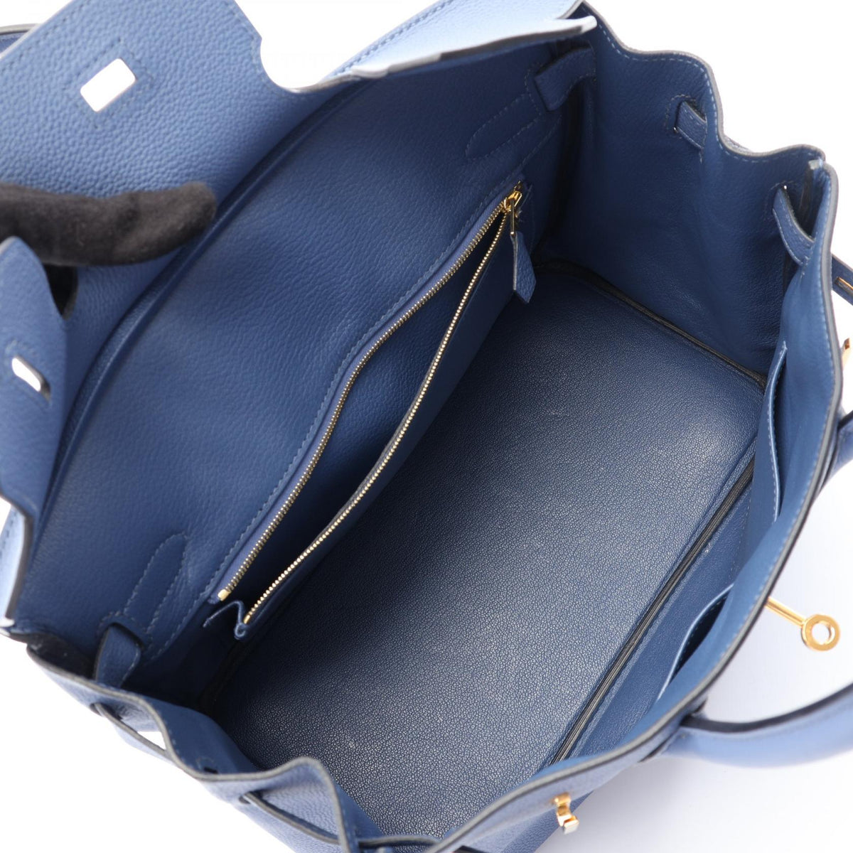 HERMES Birkin 30 Bleu Handbag Blue