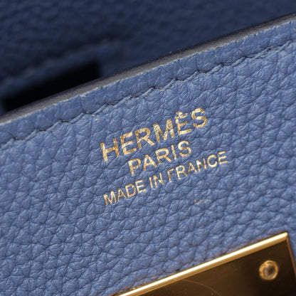 HERMES Birkin 30 Bleu Handbag Blue