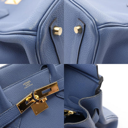 HERMES Birkin 30 Bleu Handbag Blue