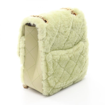 CHANEL 2.55 Matelasse Fur Bag Green