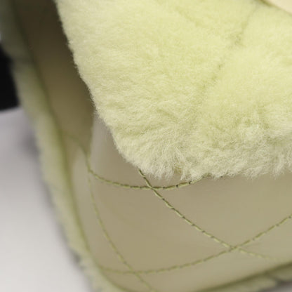 CHANEL 2.55 Matelasse Fur Bag Green