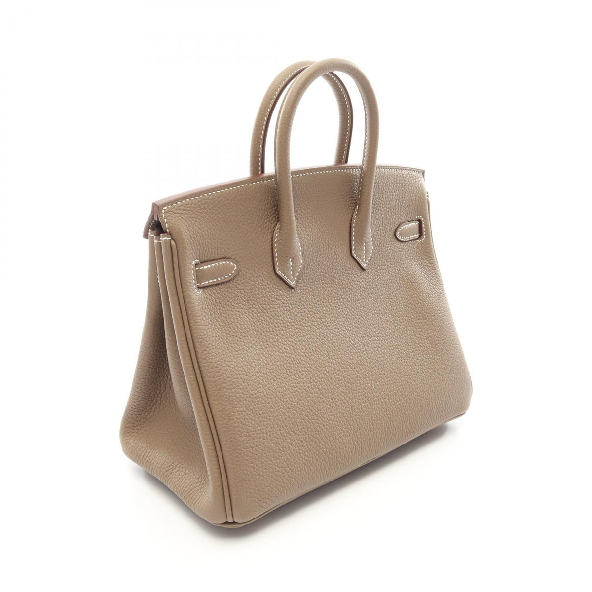 HERMES Gray Togo Birkin 25 Etoupe Handbag