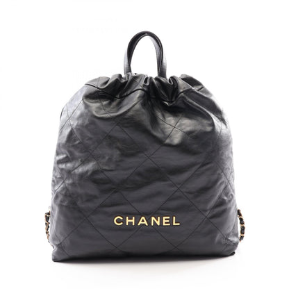 CHANEL 22 Large Leather Backpack Black