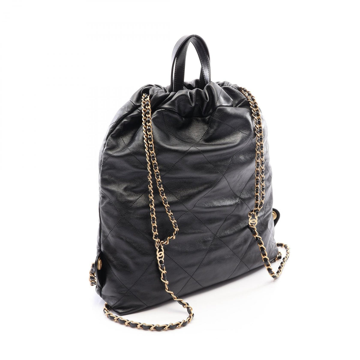 CHANEL 22 Large Leather Backpack Black