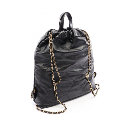 CHANEL 22 Large Leather Backpack Black