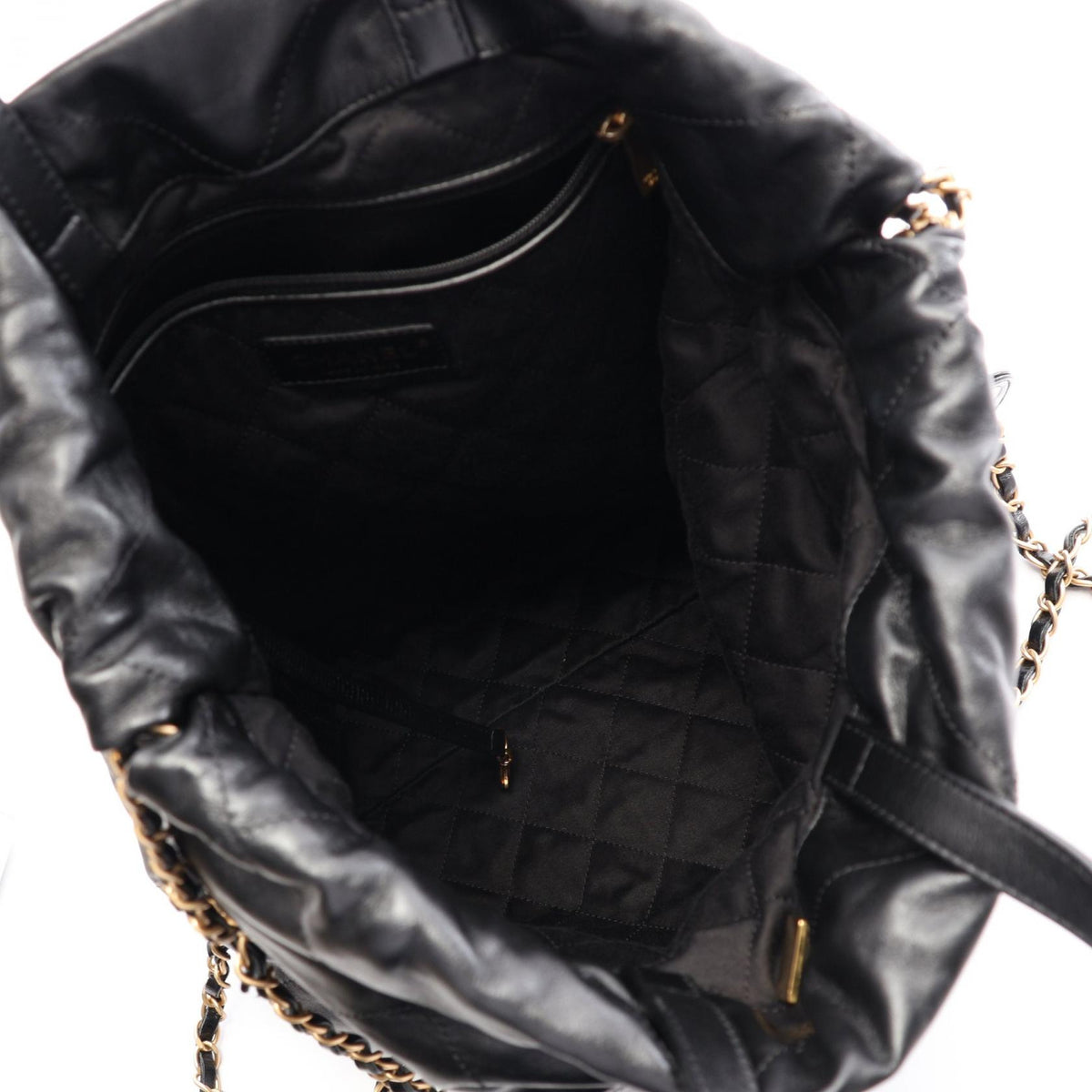 CHANEL 22 Large Leather Backpack Black