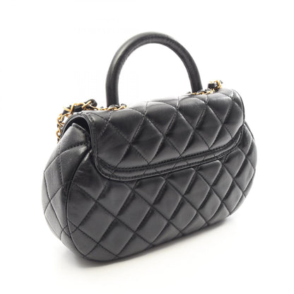 CHANEL Matelasse Top Handle 2WAY Bag Black