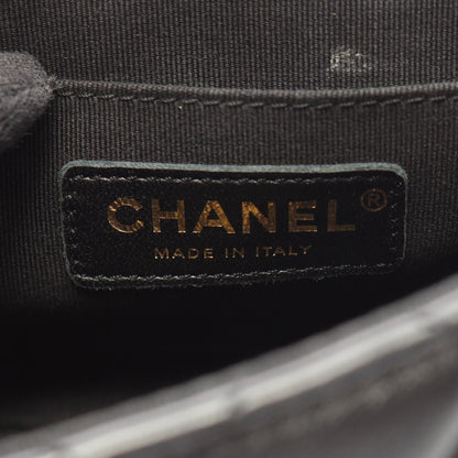 CHANEL Matelasse Top Handle 2WAY Bag Black