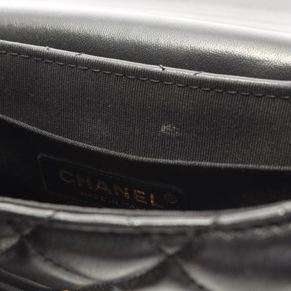 CHANEL Matelasse Top Handle 2WAY Bag Black